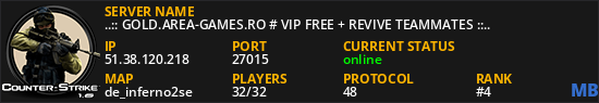 ..:: GOLD.AREA-GAMES.RO # VIP FREE + REVIVE TEAMMATES ::..