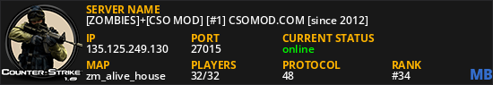 [ZOMBIES]+[CSO MOD] [#1] CSOMOD.COM [since 2012]
