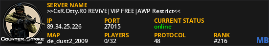 >>CsR.Otty.R0 REViVE|ViP FREE|AWP Restrict<<