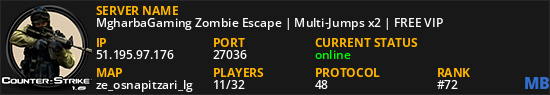 MgharbaGaming Zombie Escape | Multi-Jumps x2 | FREE VIP