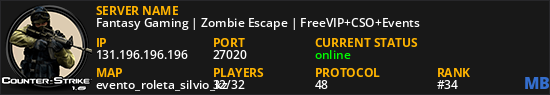 Fantasy Gaming | Zombie Escape | FreeVIP+CSO+Events