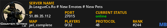 Jb.LeagueCs.Ro # New Emotes # New Pets