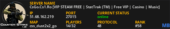 CsGo.Cs1.Ro [VIP STEAM FREE | StatTrak (TM) | Free VIP | Casino | Music]
